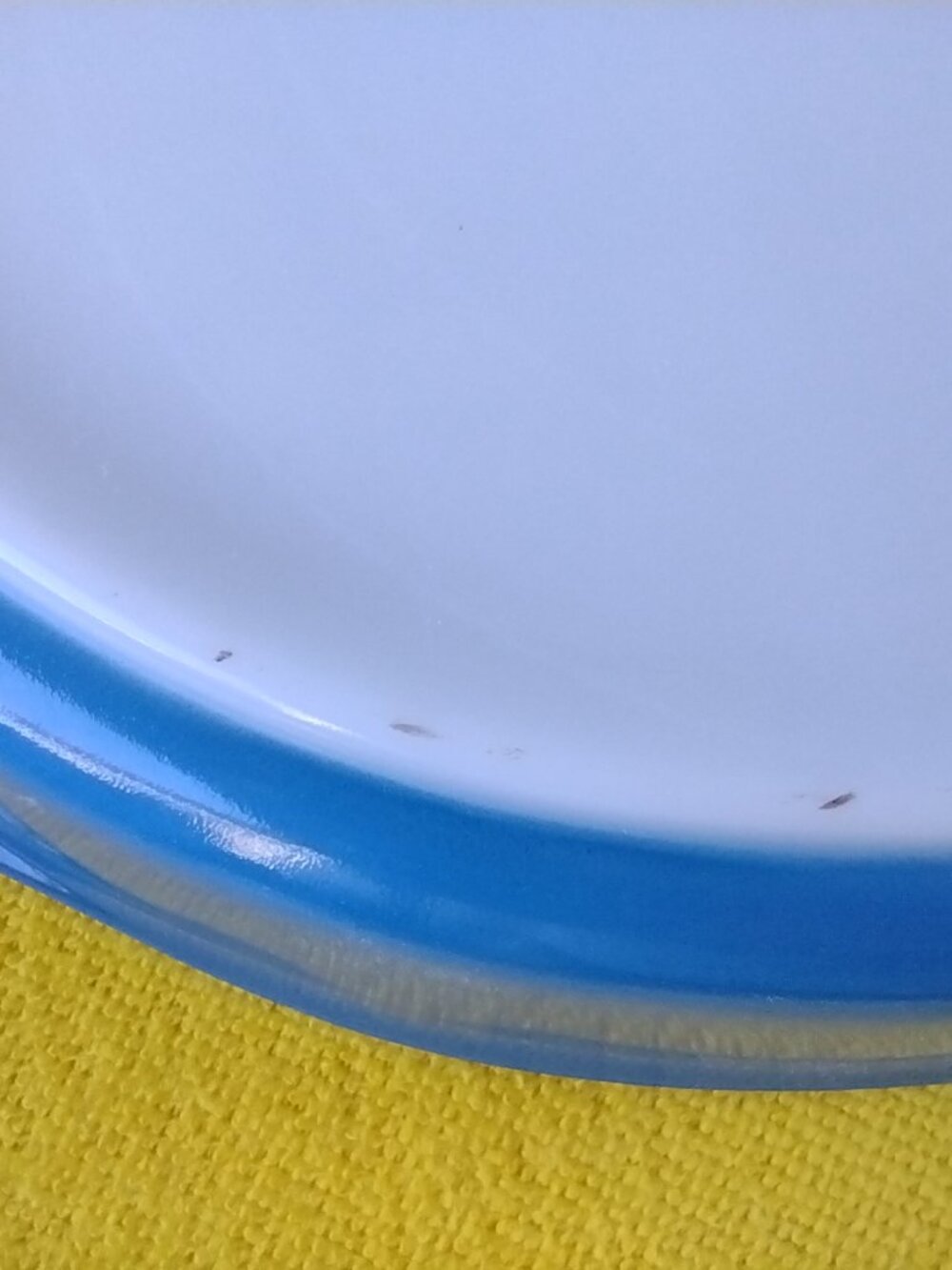 1961 Pyrex Royal Blue 1.5 Qt Divided Promo Casserole Dish w/ Medallion Lid - Picture 14 of 16